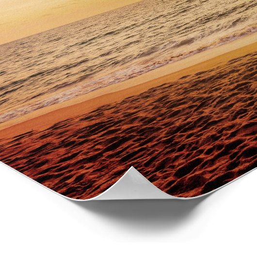 Sunset Coconut Palm on the Beach Poster (Ecke)