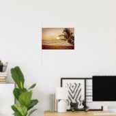 Sunset Coconut Palm on the Beach Poster (Heimbüro)