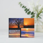 Sunset Collage Postcard Postkarte (Stehend Vorderseite)