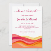 Sunset Color Waves Dinner Rehearsal  Einladung (Vorderseite)