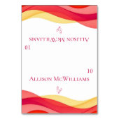 Sunset Color Waves Meal Icons Chicken  Tischnummer (Vorderseite)