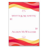 Sunset Color Waves Meal Icons Pork Tischnummer (Vorderseite)