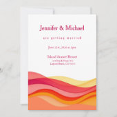 Sunset Color Waves Modern Wedding All in One Einladung (Vorderseite)