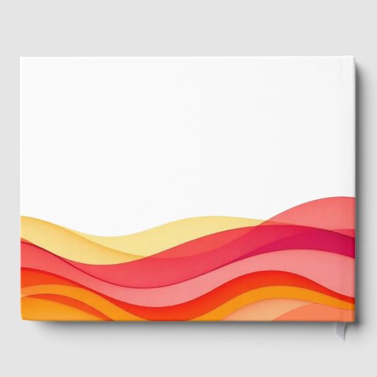 Sunset Color Waves Modern Wedding Gästebuch (Rückseite)