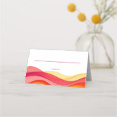 Sunset Color Waves Modern Wedding Platzkarte (Vorderseite)