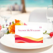 Sunset Color Waves Modern Wedding Tischnummer