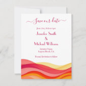 Sunset Color Waves Save The Date (Vorderseite)