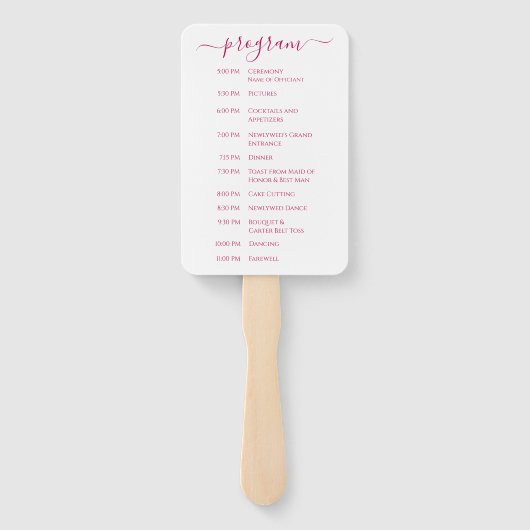 Sunset Color Waves Wedding Fan Program Fächer (Rückseite)