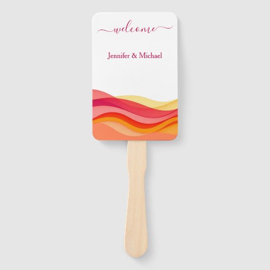 Sunset Color Waves Wedding Fan Program Fächer (Vorderseite)