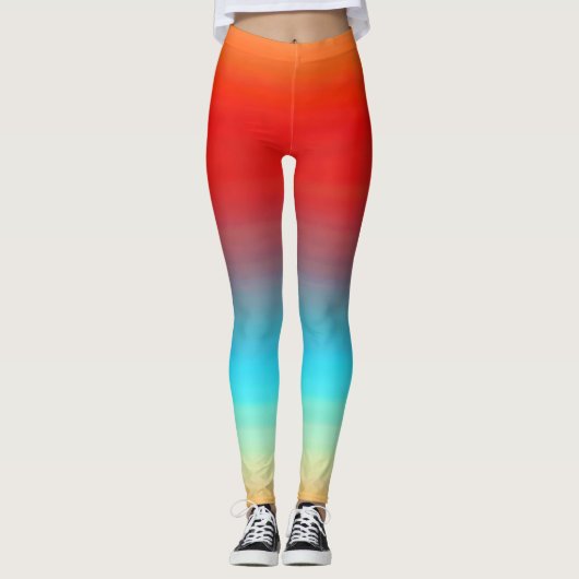 Sunset Colors Ombre Muster Leggings (Vorderseite)