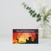 Sunset Construction Cranes Business Cards Visitenkarte (Stehend Vorderseite)