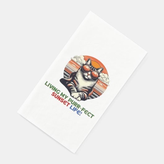 Sunset Cool Cat Serviette (Ecke)