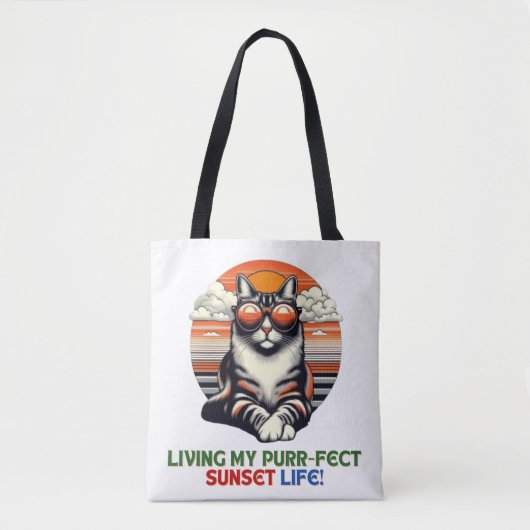 Sunset Cool Cat Tasche (Vorderseite)