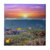 Sunset Coral Reef Fliese (Vorderseite)