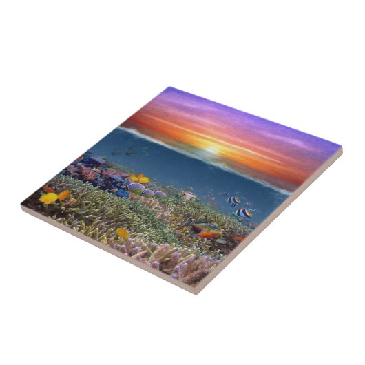 Sunset Coral Reef Fliese (Seite)