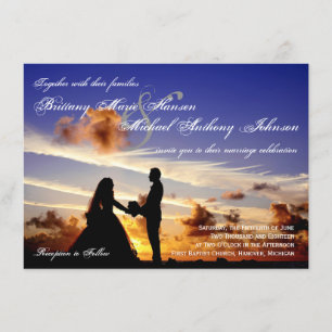 Sunset Couple Silhouette Einladung Hochzeit