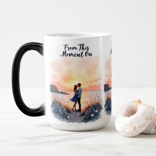 Sunset Couple Tasse - ab diesem Augenblick auf Ges (Mit Donut)