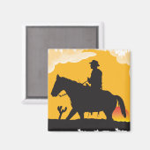 Sunset Cowboy Magnet (Vorderseite/Rückseite)
