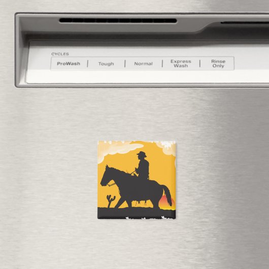 Sunset Cowboy Magnet (In Situ (Geschirrspüler))