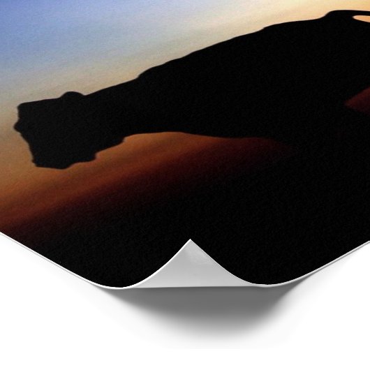 Sunset Cowboy Poster (Ecke)