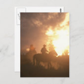 Sunset Cowboy Postkarte (Vorne/Hinten)