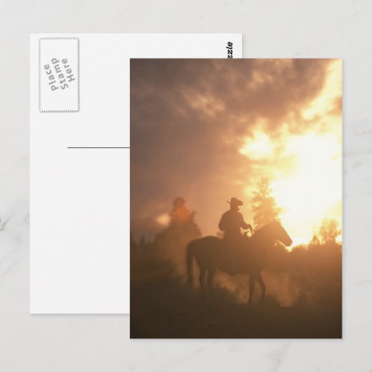 Sunset Cowboy Postkarte (Vorne/Hinten)