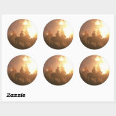 Sunset Cowboy Runder Aufkleber (Blatt)