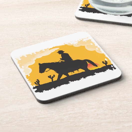 Sunset Cowboy Untersetzer (Linke Seite)
