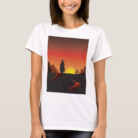 Sunset Cowboy Womens T - Shirt (Vorderseite)