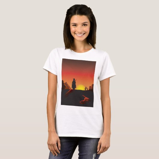 Sunset Cowboy Womens T - Shirt (Vorne ganz)