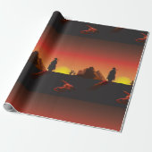 Sunset Cowboy Wrapping Paper Geschenkpapier (Ungerollt)