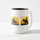 Sunset Cowboy Zweifarbige Tasse (VorderseiteRechts)