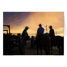 Sunset Cowboys auf Pferden Western Card