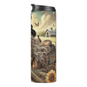 Sunset Cowgirl in Bloom Thermosbecher (Nach rechts gedreht)