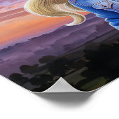 Sunset Cowgirl Poster (Ecke)