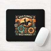 Sunset Cowgirl Riding Horse Wilde Blume - Wild Ho Mousepad (Mit Mouse)