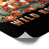 Sunset Cowgirl Riding Horse Wilde Blume - Wild Ho Poster (Ecke)