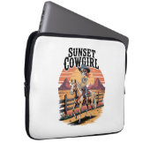 Sunset Cowgirl Skeleton Reiten Laptopschutzhülle (Vorne Rechts)