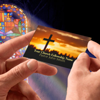 Sunset Cross2 Church Pasta Business Cards Visitenkarte