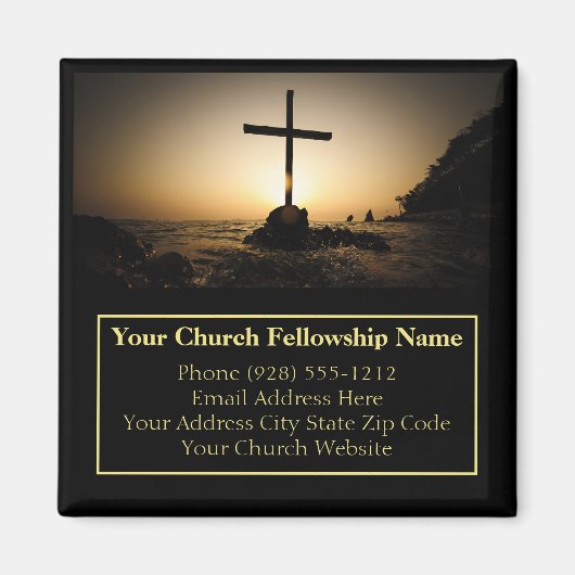 Sunset Cross Church Pastor Business Card Magnet (Vorne)