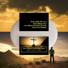 Sunset Cross Church Pastor Business Cards Visitenkarte