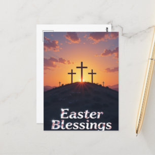 Sunset Cross Oaster Segen Postkarte