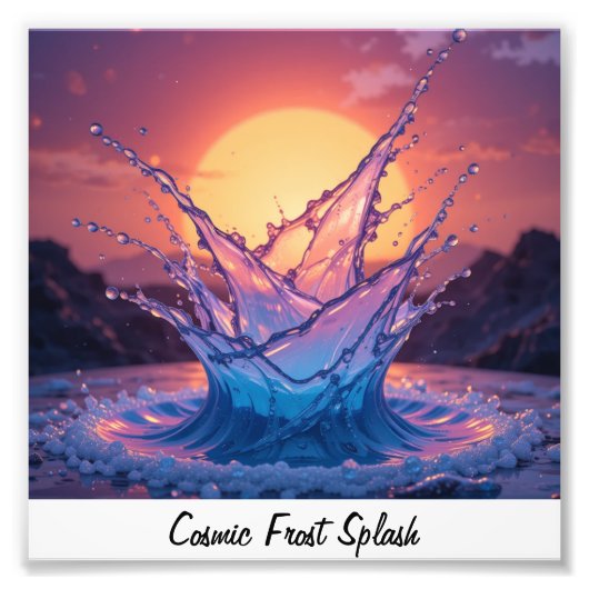 Sunset crystal liquid bursts over a galaxy sky, ed fotodruck (Vorne)