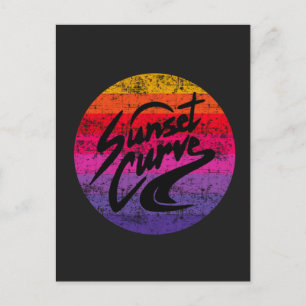 Sunset Curve Retro-Design Feiertagspostkarte