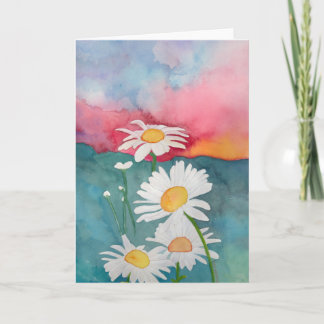 Sunset Daisies Feiertagskarte