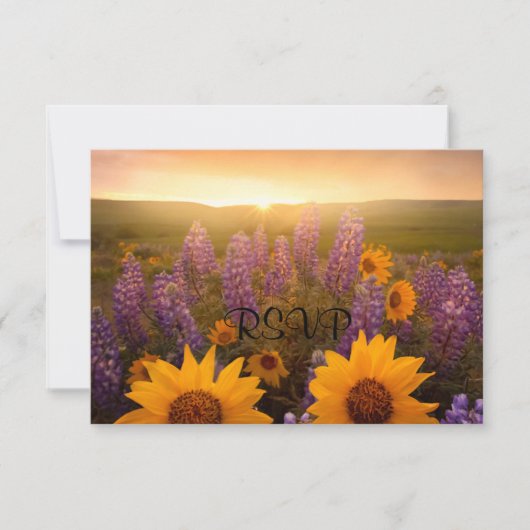 Sunset Daisies RSVP Karte (Vorderseite)