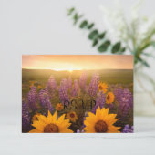 Sunset Daisies RSVP Karte (Stehend Vorderseite)