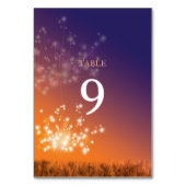 Sunset Dandelions Ombre Wedding Tischnummer (Rückseite)