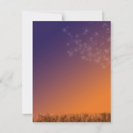 Sunset Dandelions Wedding Danke (Rückseite)