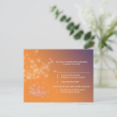 Sunset Dandelions Wedding Menu Choice RSVP Einladungspostkarte (Stehend Vorderseite)